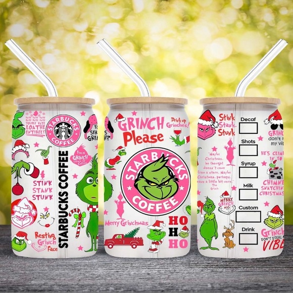 16oz starbies/ grinchmas sublimated glass can - Picture 1 of 1